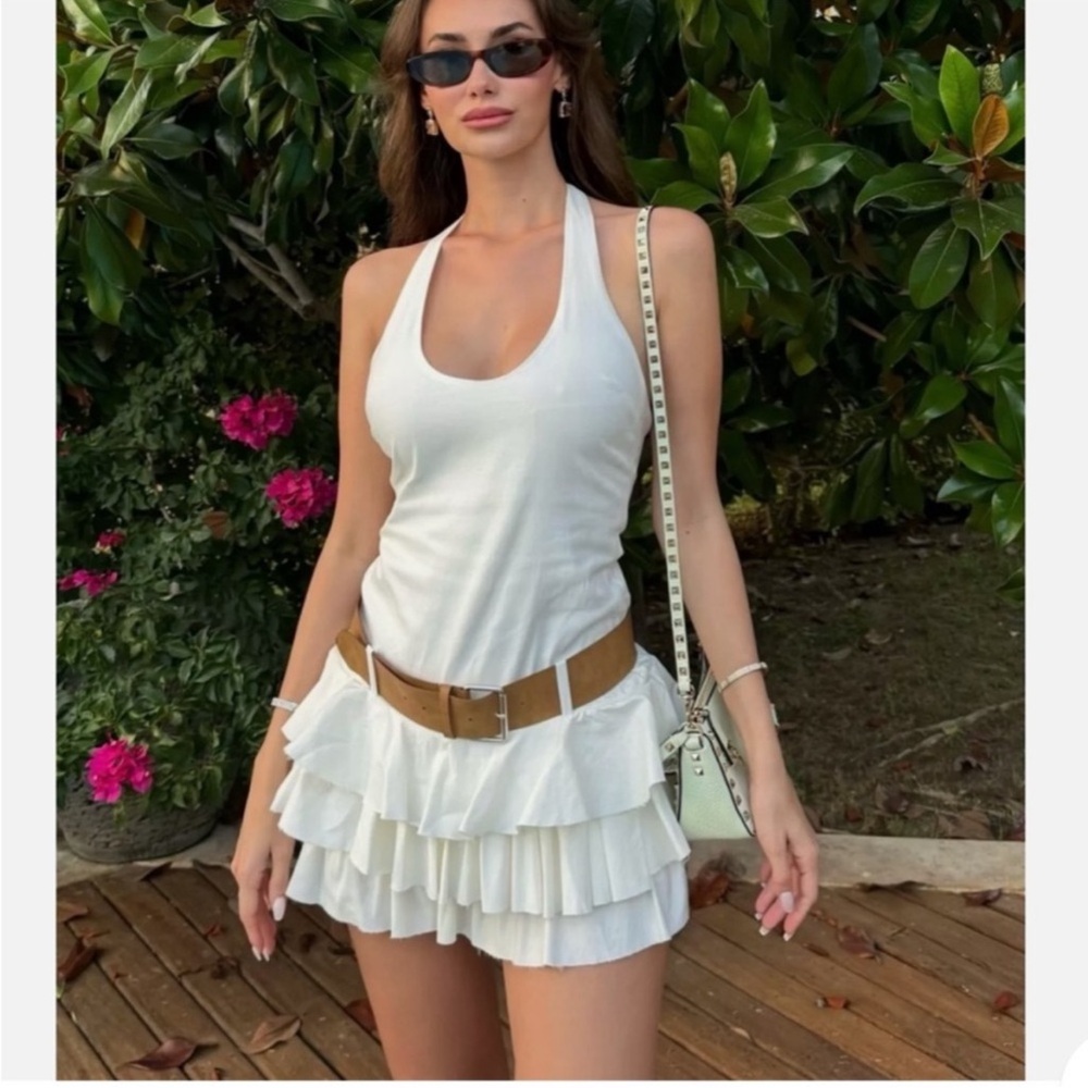 Zara BELTED RUFFLED DRESS - Picture 14 of 16
